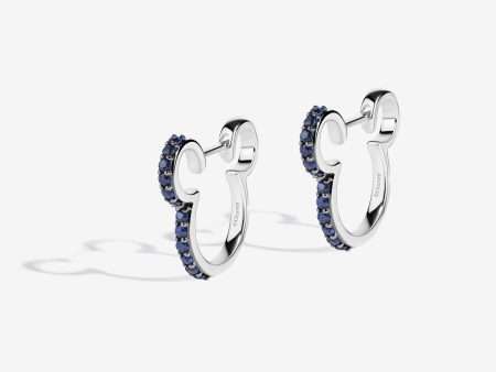 Blueberry Bliss Created Blue Sapphire Mickey Hoop Earrings For Discount