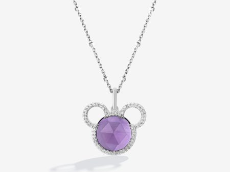 Black Raspberry Frost Mickey Amethyst Pendant with 1 6 CT.TW. Diamonds Online Sale