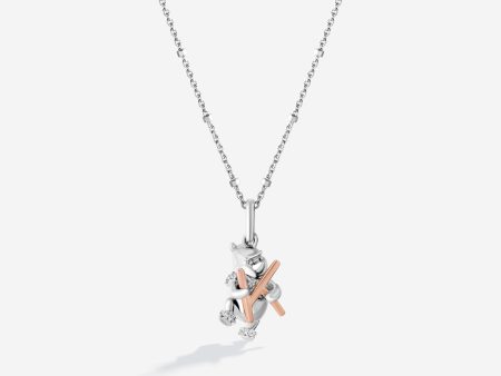 Winnie The Pooh Letter  K  Alphabet Necklace with 1 20 CTTW Diamonds For Sale