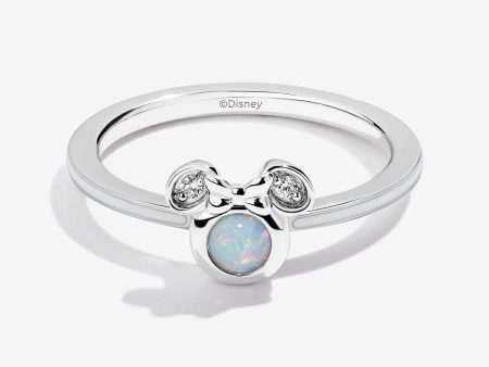 Candied Rainbow Swirl Cr, Opal and Accent Diamonds Minnie White Enamel Ring Supply