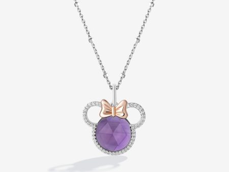 Black Raspberry Frost Minnie Amethyst Pendant with 1 6 CT.TW. Diamonds on Sale