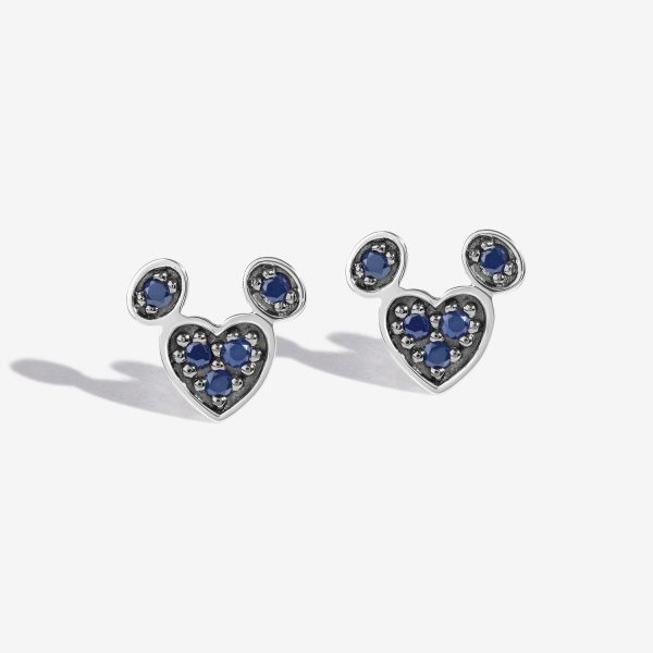 Blueberry Bliss Created Blue Sapphire Mickey Heart Earrings For Cheap