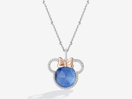 Blueberry Bliss Minnie Created Blue Sapphire Pendant with 1 6 CT.TW. Diamonds Online now