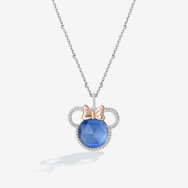 Blueberry Bliss Minnie Created Blue Sapphire Pendant with 1 6 CT.TW. Diamonds Online now