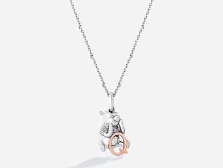 Winnie The Pooh Letter  Q  Alphabet Necklace with 1 20 CTTW Diamonds For Cheap