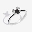 Charcoal Chill Black Onyx and Accent Diamonds Mickey Black Enamel Ring Fashion