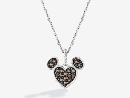 Choco Confection Smokey Quartz and Accent Diamonds Mickey Heart Necklace Supply