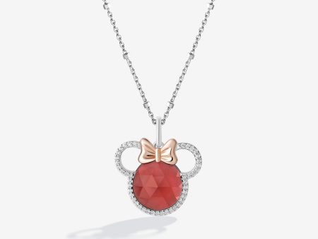 Cherries on Top Minnie Garnet Pendant with 1 6 CT.TW. Diamonds on Sale