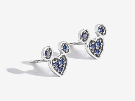 Blueberry Bliss Created Blue Sapphire Mickey Heart Earrings For Cheap