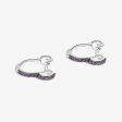 Black Raspberry Frost Amethyst Mickey Hoop Earrings Sale