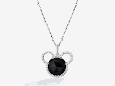 Charcoal Chill Mickey Black Onyx Pendant with 1 6 CTTW Diamonds Sale