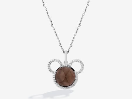 Choco Confection Mickey Rose Cut Smokey Quartz Pendant with 1 6 CTTW Diamonds Supply