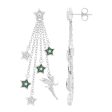 Enchanted Disney Fine Jewelry Sterling Silver with 1 6 CTTW Diamonds and Green Tourmaline Tinker Bell Earrings Online Sale