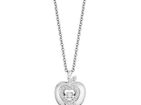 Enchanted Disney Fine Jewelry Sterling Silver 1 10 CTTW Snow White Apple Pendant Necklace Discount