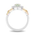 Enchanted Disney Fine Jewelry 14K Yellow Gold Over Sterling Silver with 1 8 CTTW  Diamonds and Green Amethyst  Tiana Ring For Cheap