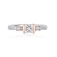 Enchanted Disney Fine Jewelry 14K White Gold and Rose Gold with 1 2 CTTW Diamond Snow White Engagement Ring Supply