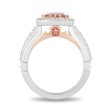 Enchanted Disney Fine Jewelry 14K White Gold and Rose Gold with 1 2 CTTW Diamonds and Pink Tourmaline Aurora Engagement Ring Cheap