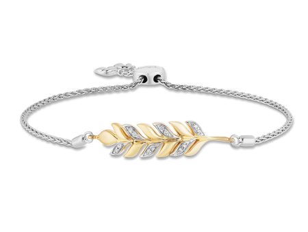 Enchanted Disney Fine Jewelry Sterling Silver and 10K Yellow Gold with 1 10 CTTW Diamonds Anna Bracelet Hot on Sale