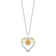 Enchanted Disney Fine Jewelry Sterling Silver and 10K Yellow Gold With 1 6 CTTW Tiana Heart Pendant Necklace Discount