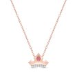 Enchanted Disney Fine Jewelry 10K Rose Gold with 1 20 CTTW Diamond and Pink Topaz  Aurora Tiara Necklace Discount