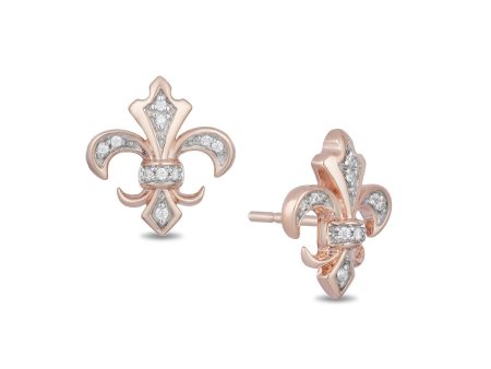 Enchanted Disney Fine Jewelry 10K Rose Gold 1 20 CTTW Aurora Earrings Sale