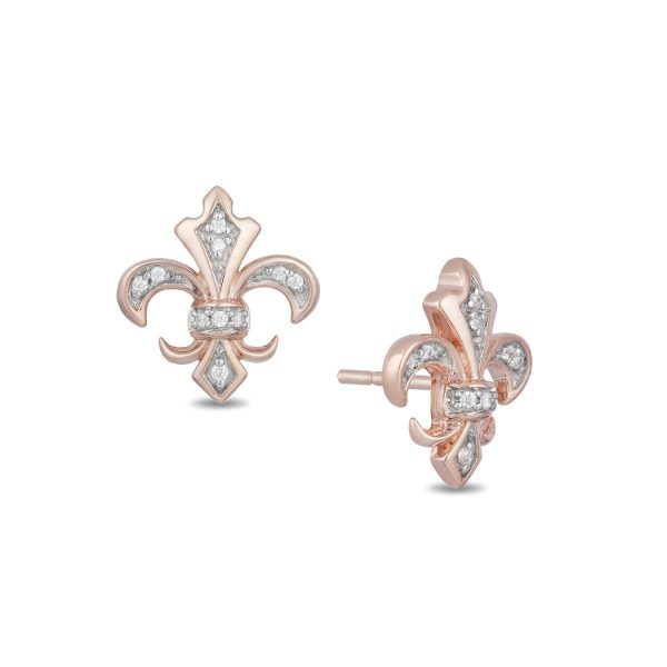 Enchanted Disney Fine Jewelry 10K Rose Gold 1 20 CTTW Aurora Earrings Sale