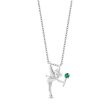 Enchanted Disney Fine Jewelry Sterling Silver with Created Emerald Tinker Bell Pendant Necklace Discount