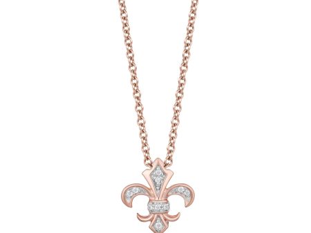 Enchanted Disney Fine Jewelry 10K Rose Gold Diamond Accent Aurora Pendant Necklace Cheap