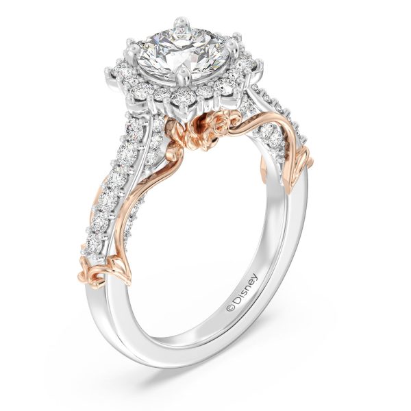 Enchanted Star Lab Grown Diamond 14K Gold Belle Halo Engagement Ring with Rose Gallery Online Sale