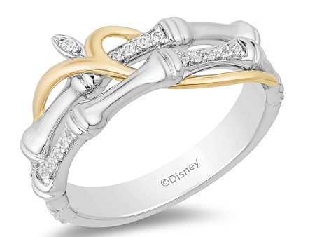 Enchanted Disney Fine Jewelry 10K White Gold and Yellow Gold 1 10 CTTW Mulan Ring Online now