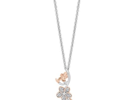 Enchanted Disney Fine Jewelry 14K Rose Gold over Sterling Silver with 1 10 CTTW Diamond Mulan Pendant Necklace Online Hot Sale