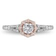 Enchanted Disney Fine Jewelry 14K White Gold and Rose Gold 3 4 CTTW Mulan Engagement Ring Online now