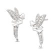 Enchanted Disney Fine Jewelry Sterling Silver 1 10 CTTW Tinker Bell Earrings Online now