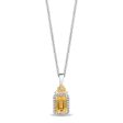 Enchanted Disney Fine Jewelry Sterling Silver and 10K Yellow Gold with 1 10 CTTW Diamonds and Citrine Belle Pendant Necklace Discount