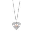 Enchanted Disney Fine Jewelry Sterling Silver and 10K Rose Gold With 1 5 CTTW Diamonds Ariel Heart Pendant Necklace Sale