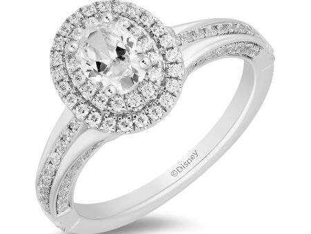 Enchanted Disney Fine Jewelry 14K White Gold with 1 CTTW Diamonds Cinderella Engagement Ring Online Sale