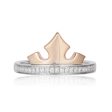 Enchanted Disney Fine Jewelry Sterling Silver and 10k Rose Gold 1 10 CTTW Aurora Tiara Ring on Sale