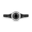 Enchanted Disney Fine Jewelry 14K White Gold with Black Rhodium Ursula Halo Engagement Ring with 1 CTTW Diamonds and Peek-a-boo Black Pearl For Cheap