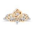 Enchanted Disney Fine Jewelry 14K Yellow Gold Over Sterling Silver with 1 6 CTTW Diamonds Belle Ring Online