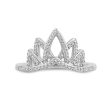 Enchanted Disney Fine Jewelry Sterling Silver With 1 5 CTTW Diamond Tiana Crown Ring Fashion