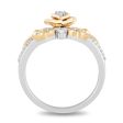 Enchanted Disney Fine Jewelry 14K Yellow Gold Over Sterling Silver with 1 6 CTTW Diamonds Belle Ring Online