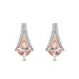 Enchanted Disney Fine Jewelry Sterling Silver and 10K Rose Gold with 1 10 CTTW Diamonds and Morganite Aurora Earrings Hot on Sale