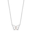 Enchanted Disney Fine Jewelry 14K Rose Gold Over Sterling Silver with 1 6 CTTW Diamonds Mulan Butterfly Pendant Necklace Supply