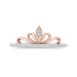 Enchanted Disney Fine Jewelry Sterling Silver and 10K Rose Gold With 1 6 CTTW Diamond Elsa and Anna Duo Stack Ring Online Sale