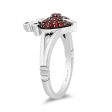 Enchanted Disney Fine Jewelry Black Rhodium over Sterling Silver With Black Diamond Accent and Garnet Evil Queen Dagger Ring Fashion