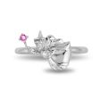 Enchanted Disney Fine Jewelry Sterling Silver with Pink Tourmaline Aurora Flora Fairy Ring Online Hot Sale