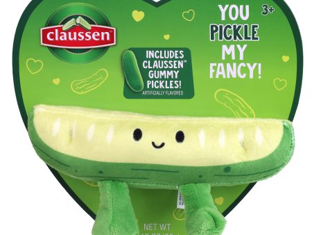 Claussen Pickle Gummy Candy Heart Box with Plush Online now