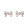 Enchanted Disney Fine Jewelry 10K Rose Gold 1 10 CTTW Snow White Bow Earrings Online Sale