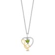 Enchanted Disney Fine  Princess and Frog Anniversary  Special Jewelry Sterling Silver and 10K Yellow Gold with 1 20 CTTW Diamonds and Heart Peridot Princess and the Frog 15th Anniversary Tiana Pendant Necklace For Sale