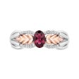 Enchanted Disney Fine Jewelry Sterling Silver and 10K Rose Gold with 1 20 CTTW Diamonds and Rhodolite Garnet Anna Wheat Ring Supply